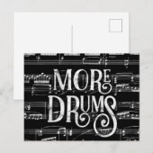 Meer Drums Schoolbord - Zwarte Witte Muziek Briefkaart (Voorkant / Achterkant)