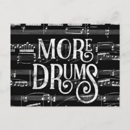 Meer Drums Schoolbord - Zwarte Witte Muziek Briefkaart
