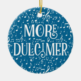 Meer Dulcimer - Blauwe witte muziek Keramisch Ornament