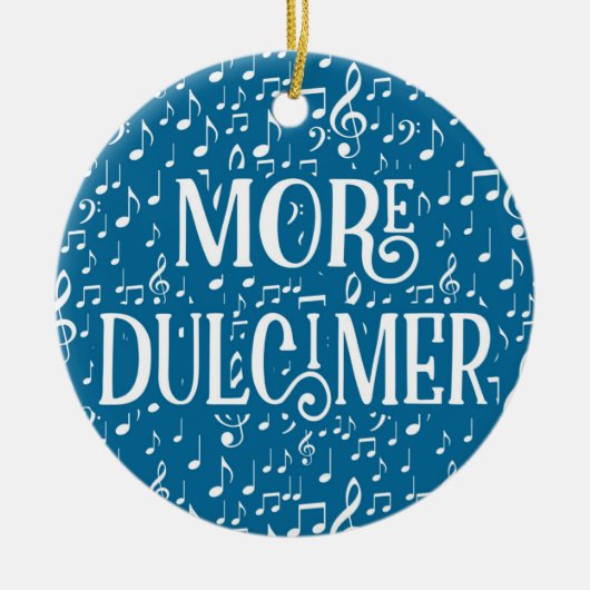 Meer Dulcimer - Blauwe witte muziek Keramisch Ornament (Voorkant)