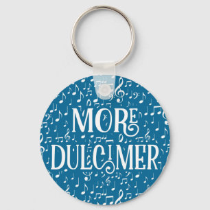 Meer Dulcimer - Blauwe witte muziek Sleutelhanger