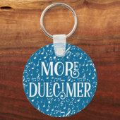 Meer Dulcimer - Blauwe witte muziek Sleutelhanger (Voorkant)