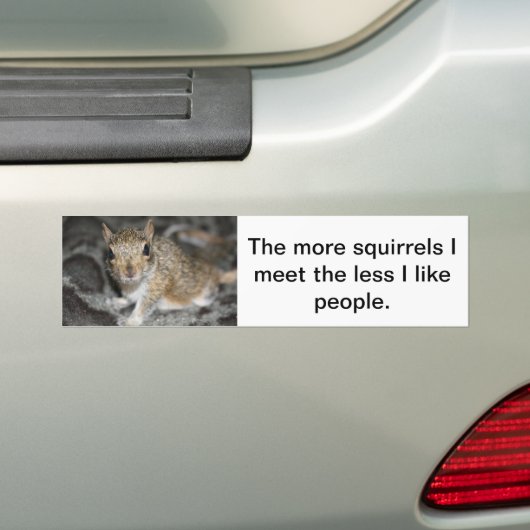 Meer eekhoorns minder mensen bumpersticker (Op auto)
