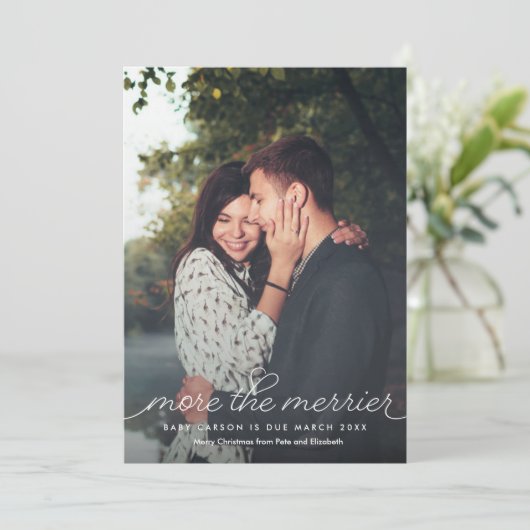 Meer een kerstkaart voor zwangerschap bij Merrier (Staand voorkant)