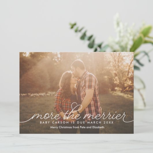 Meer een kerstkaart voor zwangerschap bij Merrier (Staand voorkant)