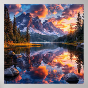 Meer en bergen poster