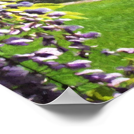 Meer en fontein bij RHS Wisley Poster (Hoek)