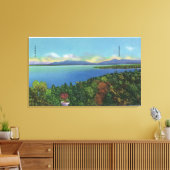 Meer en Groene bergen Canvas Afdruk (Insitu (Woonkamer))