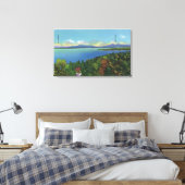 Meer en Groene bergen Canvas Afdruk (Insitu (Slaapkamer))