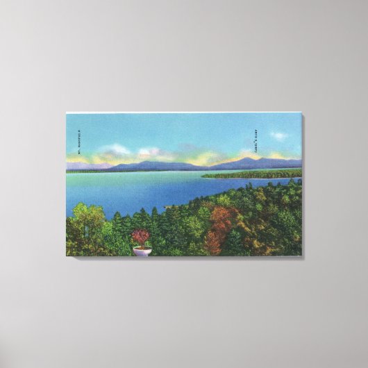 Meer en Groene bergen Canvas Afdruk (Voorkant)