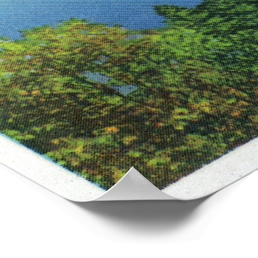 Meer en Groene bergen Poster (Hoek)