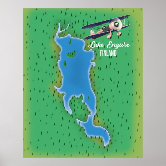 Meer Engure Finland kaart Poster (Voorkant)