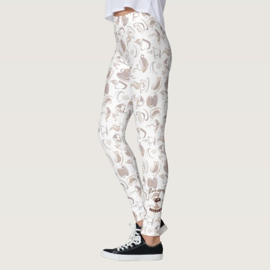 Meer espressie minder depressie | patroon koffiebo leggings (Links)