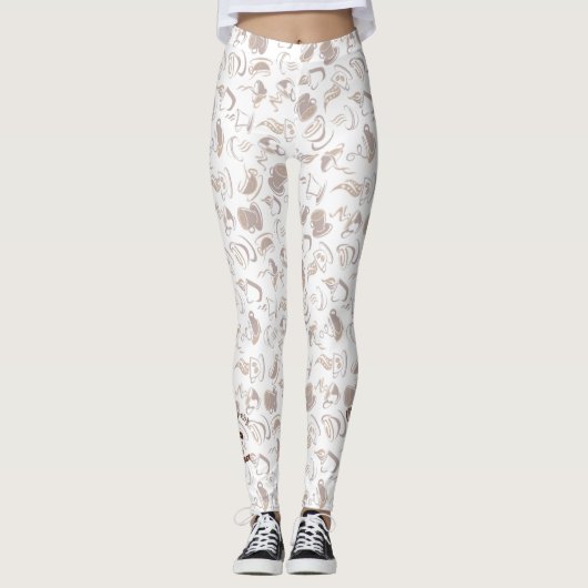 Meer espressie minder depressie | patroon koffiebo leggings (Voorkant)