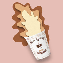 Meer espressie minder depressie | patroon koffiebo papieren bekers