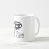 Meer espresso minder depressie koffiemok (Voorkant rechts)