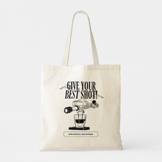 Meer espresso, minder depressieve canvas tas (Achterkant)