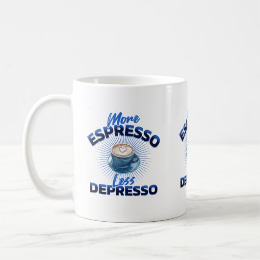 Meer espresso, minder depressieve Mok (Links)