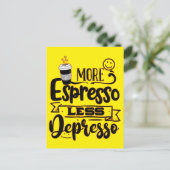 Meer Espresso Minder Depresso - Espresso Liefde Briefkaart (Staand voorkant)