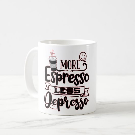 Meer Espresso Minder Depresso - Espresso Liefde Koffiemok (Voorkant links)
