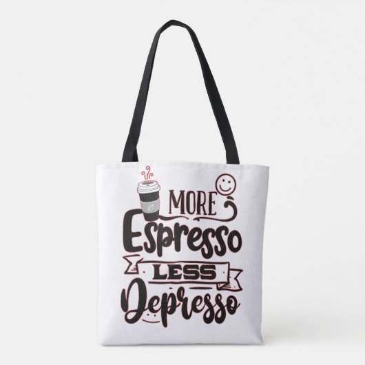 Meer Espresso Minder Depresso - Espresso Liefde Tote Bag (Achterkant)