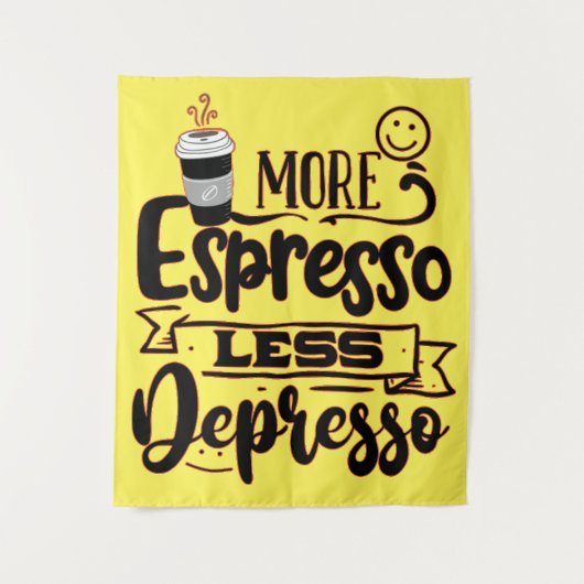 Meer Espresso Minder Depresso - Espresso Liefde Wandkleed (Voorkant)