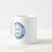 Meer Espresso Minder Depresso, grappige koffie Koffiemok (Voorkant links)