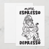 Meer Espresso Minder Depresso Kat Wenskaart (Voorkant / Achterkant)