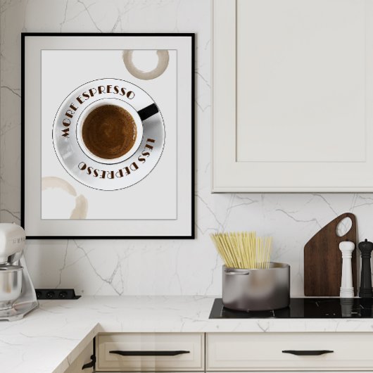 Meer Espresso Minder Depresso Kitchen Poster