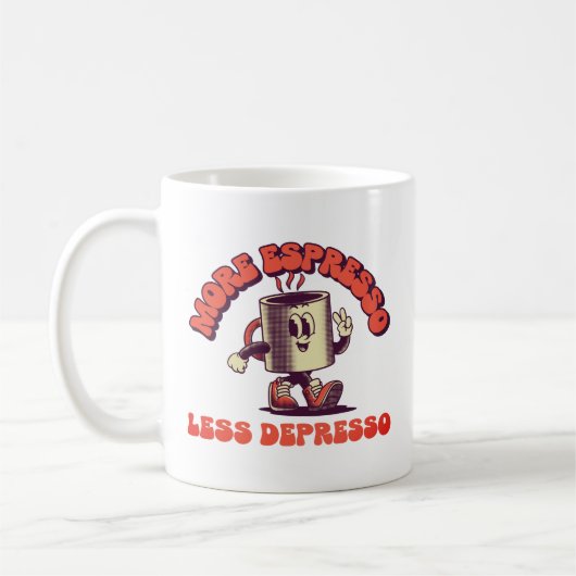 Meer Espresso Minder Depresso Koffiemok (Links)