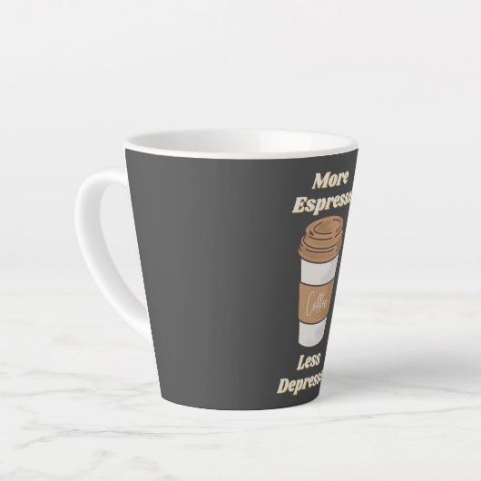 Meer Espresso Minder Depresso Latte Mok (Linkerhoek)