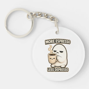 Meer Espresso Minder Depresso Schattig Koffie Kara Sleutelhanger