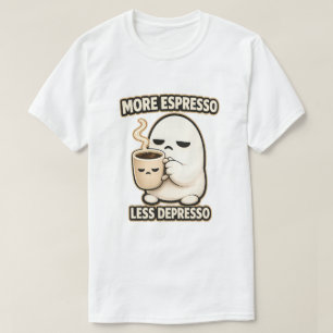 Meer Espresso Minder Depresso Schattig Koffie Kara T-shirt
