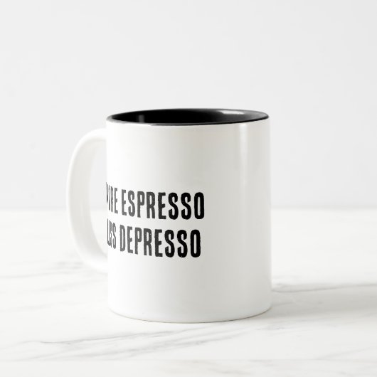 MEER ESPRESSO MINDER DEPRESSO TWEEKLEURIGE KOFFIEMOK (Voorkant links)