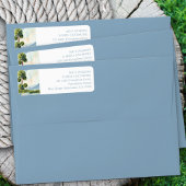 Meer Evergreen Waterverf Dusty Blue Address Label