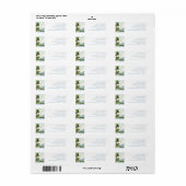 Meer Evergreen Waterverf Dusty Blue Address Label (Full Sheet)