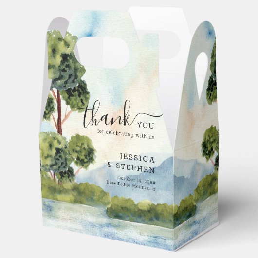 Meer Evergreen Waterverf Weddenschap Dank je Bedankdoosjes (Geopend)