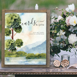 Meer Evergreen Waterverf Wedding Cards & Gifts Poster
