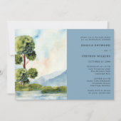 Meer Evergreen Waterverf Wedding Rehearsal Dinner Kaart (Voorkant)