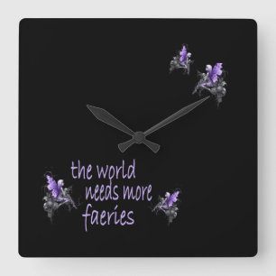 Meer Faeries Vierkante Klok