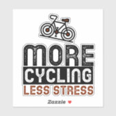 Meer fietsen Minder stress Sticker (Vel)