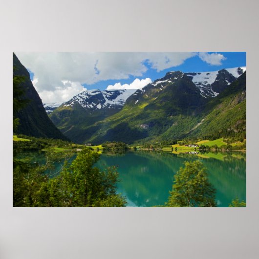 Meer Floen, Noorwegen, landschap Poster (Voorkant)
