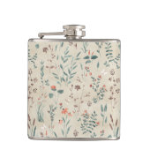 Meer flora waterverf wilde bloemen heupfles (Voorkant)