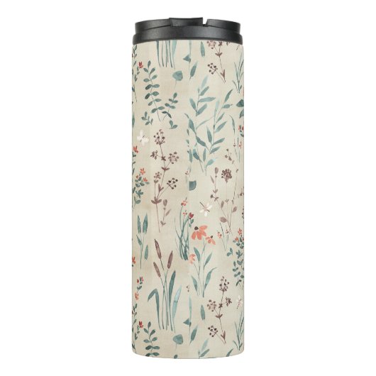 Meer flora waterverf wilde bloemen thermosbeker (Achterkant)