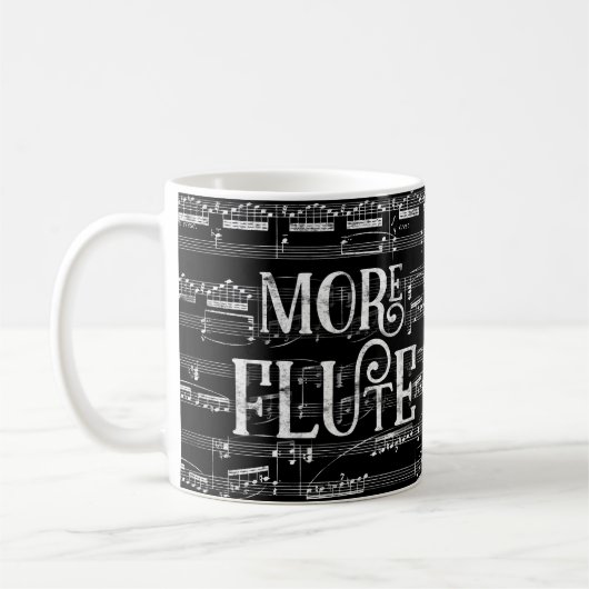Meer Flute Chalkboard - Black White Music Koffiemok (Links)
