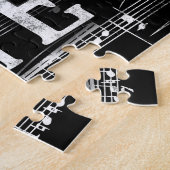Meer Flute Chalkboard - Black White Music Legpuzzel (Zijkant)