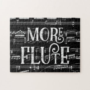 Meer Flute Chalkboard - Black White Music Legpuzzel