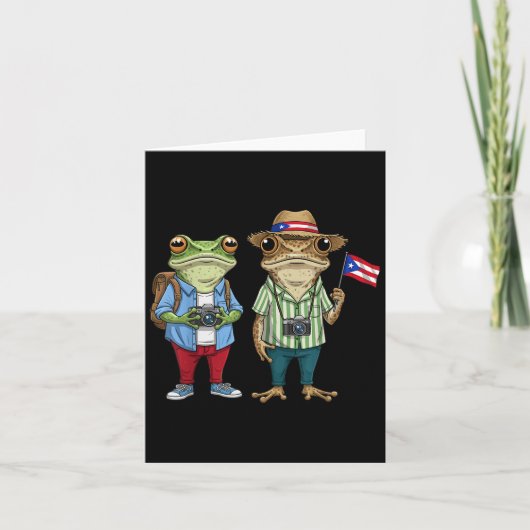 Meer foto's Puerto Rico-Ricaanse vlag Funny Sapo C Kaart (Voorkant)