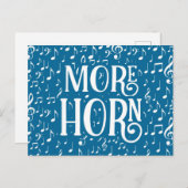 Meer Franse Hoorn - Blauwe Witte Muziek Briefkaart (Voorkant / Achterkant)