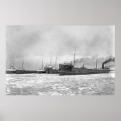 Meer Freighters in Winter Poster (Voorkant)